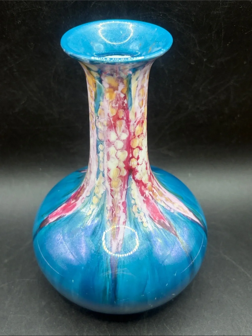 Noritake Vintage Art Decor Flambe Lava Glaze Ceramic Vase Vessel Home Decor